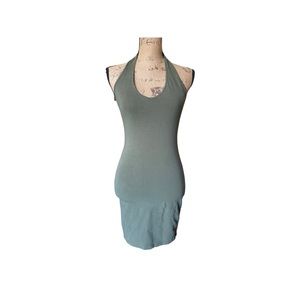 Olive green halter mini dress